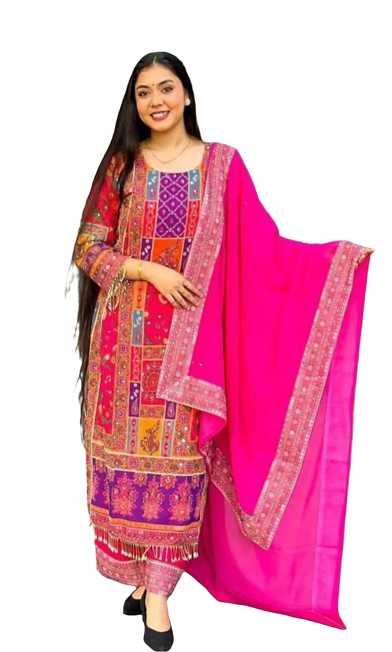 Georgette Readymade Three Piece