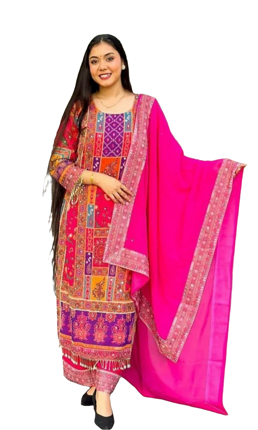 Georgette Readymade Three Piece