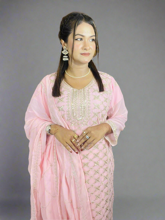 Georgette Embroidery Three Piece