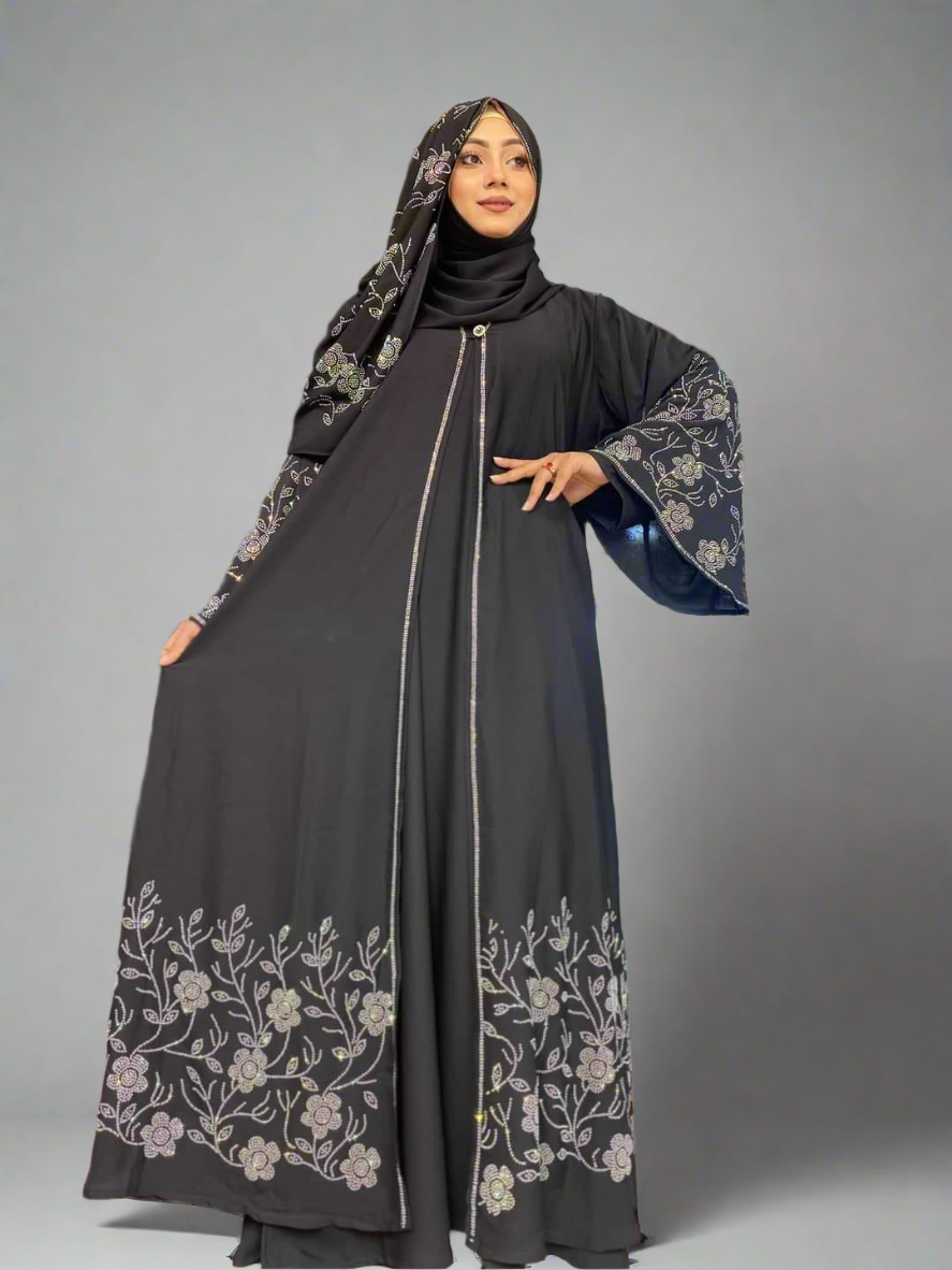 Premium Stone Borka with Hijab
