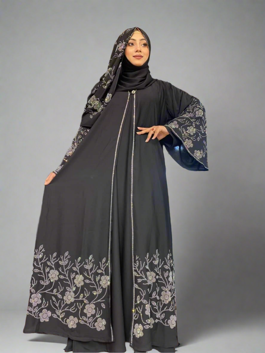 Premium Stone Borka with Hijab