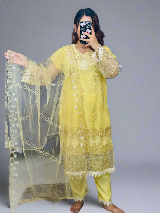Pakistani Soft Net Sequence Three Piece