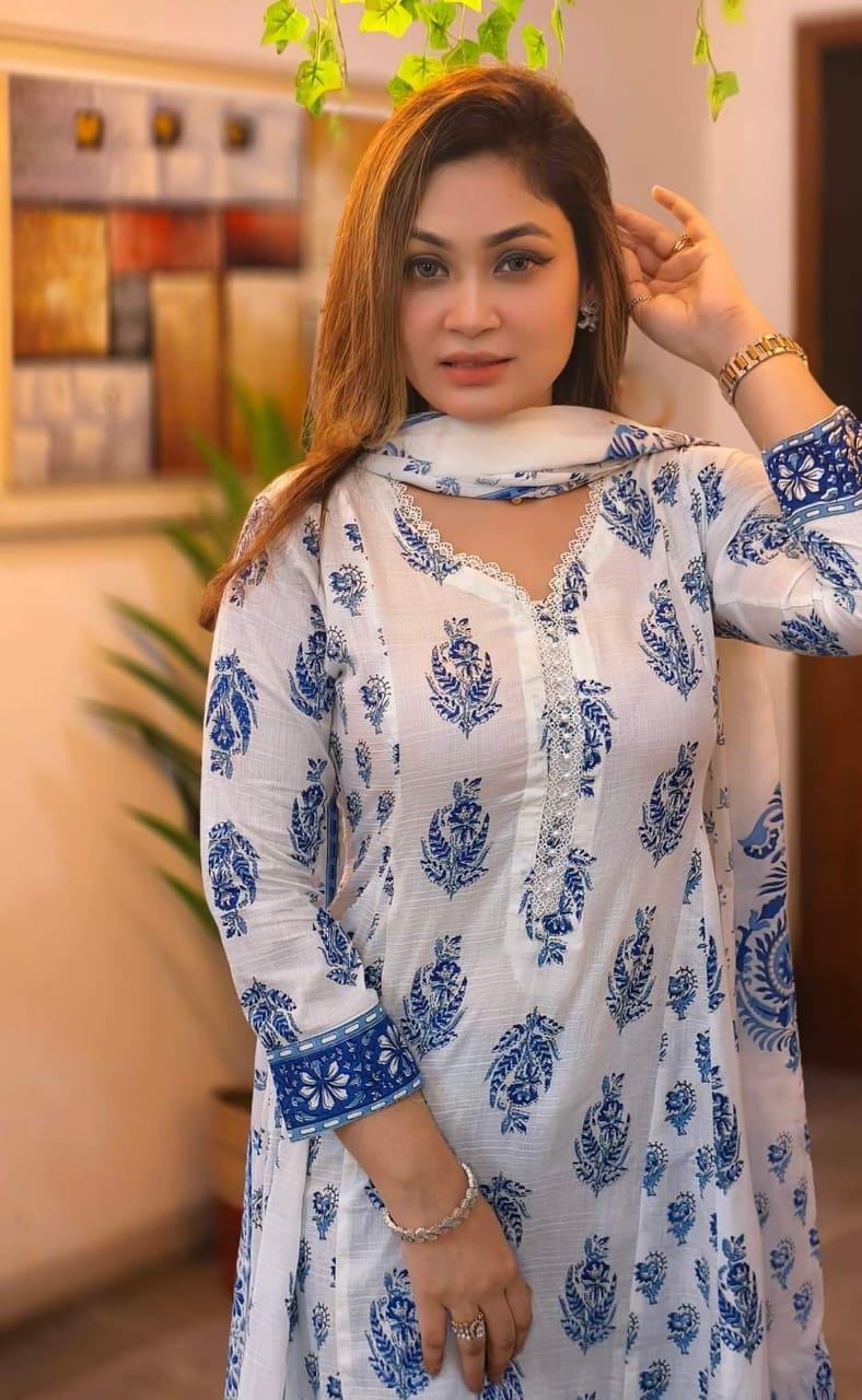 Cotton Gown Three-Piece
