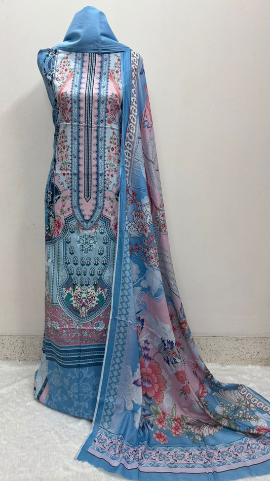 Digital Print Cotton Three Piece