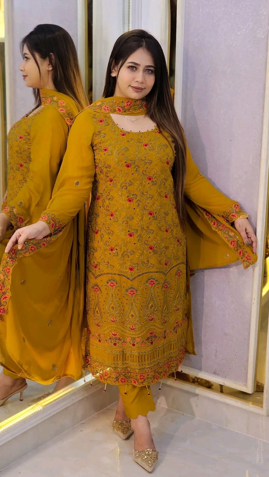 Georgette Embroidery Four Piece